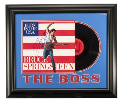 Bruce Springsteen Signed "Born In the USA" Album Cover in Framed Display